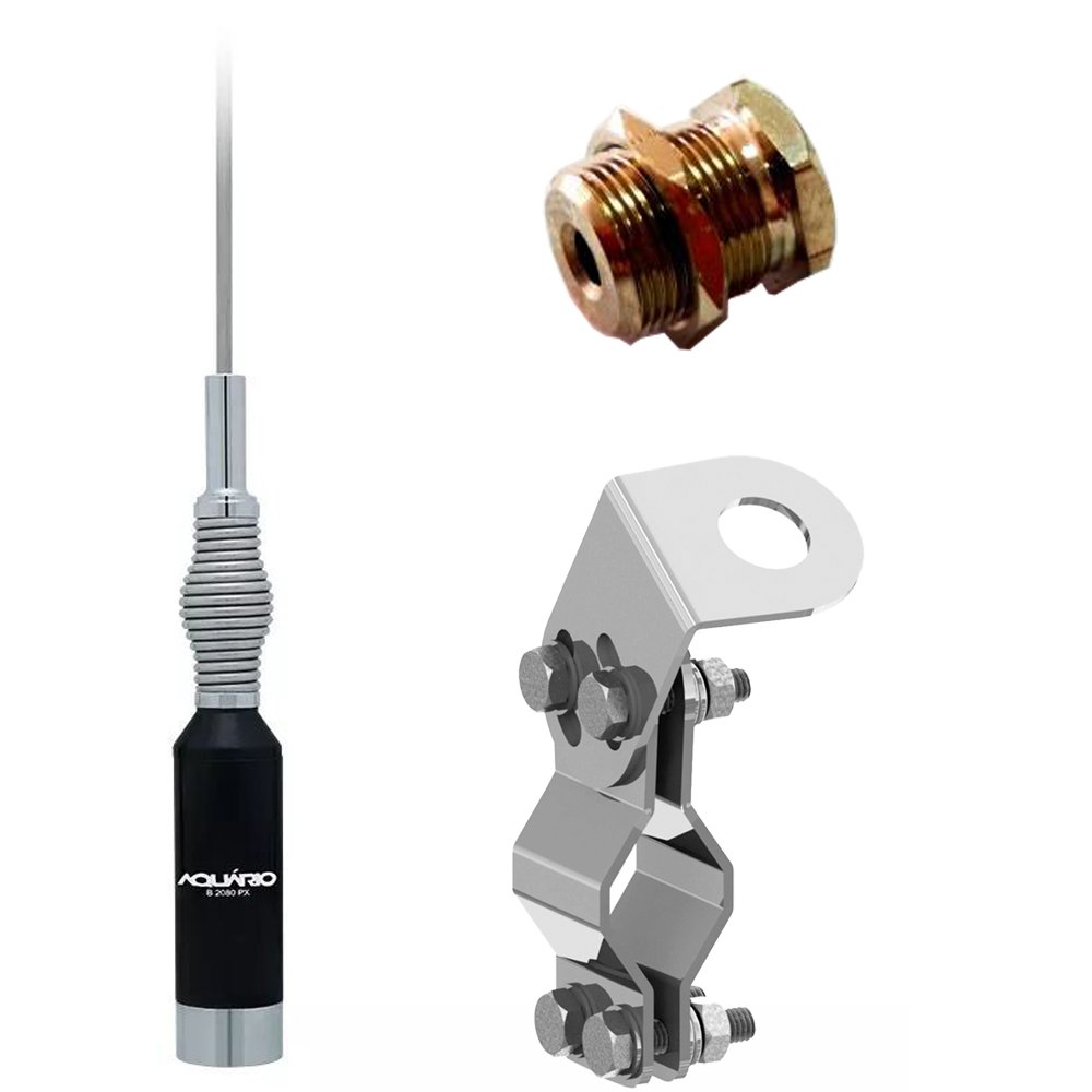 Antena M Vel Px Enfeite Metros Suporte Bi Articulado Inox Tubos Grade Parafuso Fixa O