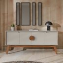 Ver imagem 1 de Buffet Aparador Paris 4 Portas 168cm Off White/Nature