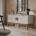 Ver imagem 4 de Buffet Aparador Paris 4 Portas 168cm Off White/Nature