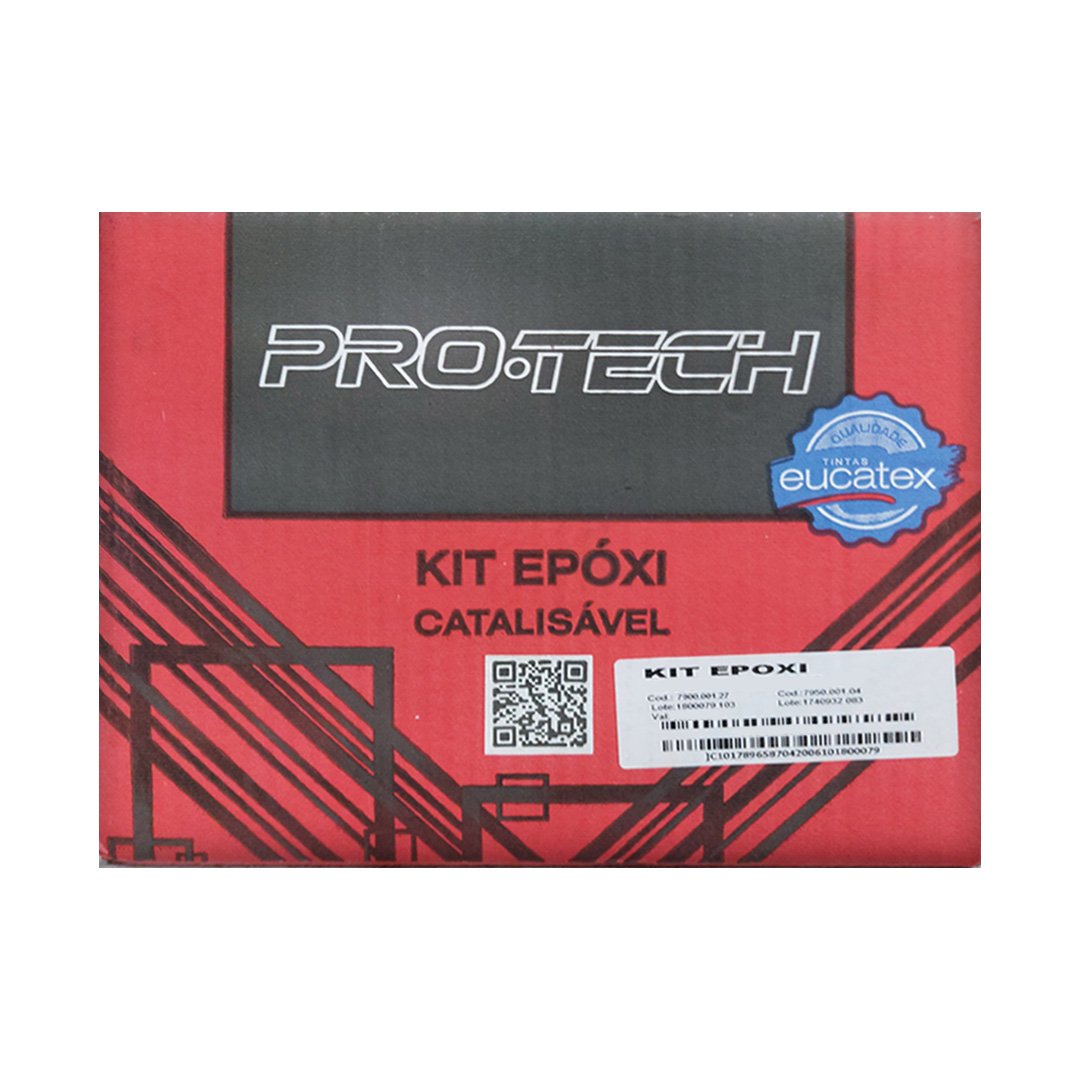 Tinta Epóxi Pro Tech 2,7 Litros Vermelho Segurança Alto Brilho Kit com Catalisador Eucatex Pro-Tech  - 3