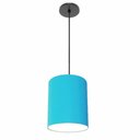 Ver imagem 1 de Lustre Luminária Pendente Vivare Free Lux Pe-4103pr Cúpula em Tecido 15x20cm Azul-turquesa Canopla