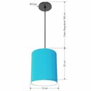 Ver imagem 2 de Lustre Luminária Pendente Vivare Free Lux Pe-4103pr Cúpula em Tecido 15x20cm Azul-turquesa Canopla