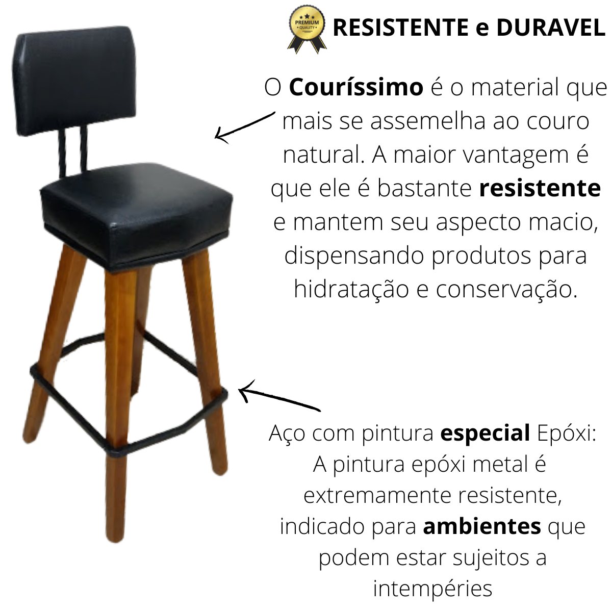 Kit 2 Banquetas Alta com encosto Estofada Moderna:Bege/60cm de Altura do assento ao chão - 5