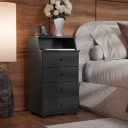 Mesa de Cabeceira Luxo Ii New Preto – Ej Móveis - 2