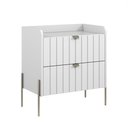 Ver imagem 7 de Kit 2 Mesas de Cabeceira Venus 60cm com Base Champagne:branco