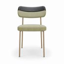 Ver imagem 5 de Kit 2 Cadeiras Sala de Jantar Lisa Pés Champanhe Linho/PU Bege/Preto m² - Monari Design