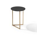 Ver imagem 3 de Mesa Lateral Pé De Ferro Dourado Estilo Industrial Versátil