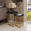Ver imagem 2 de Mesa Lateral Pé De Ferro Dourado Estilo Industrial Versátil