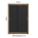 Ver imagem 4 de Guarda-roupa Solteiro 2 Portas de Correr 4 Gavetas Rustic/preto Vivare Plus Madesa