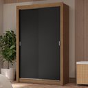 Ver imagem 1 de Guarda-roupa Solteiro 2 Portas de Correr 4 Gavetas Rustic/preto Vivare Plus Madesa