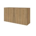 Ver imagem 4 de Mesa Escrivaninha 1,70m Pé Painel C/ 2 Armários Aéreos F5 Cor:macadâmia com Branco