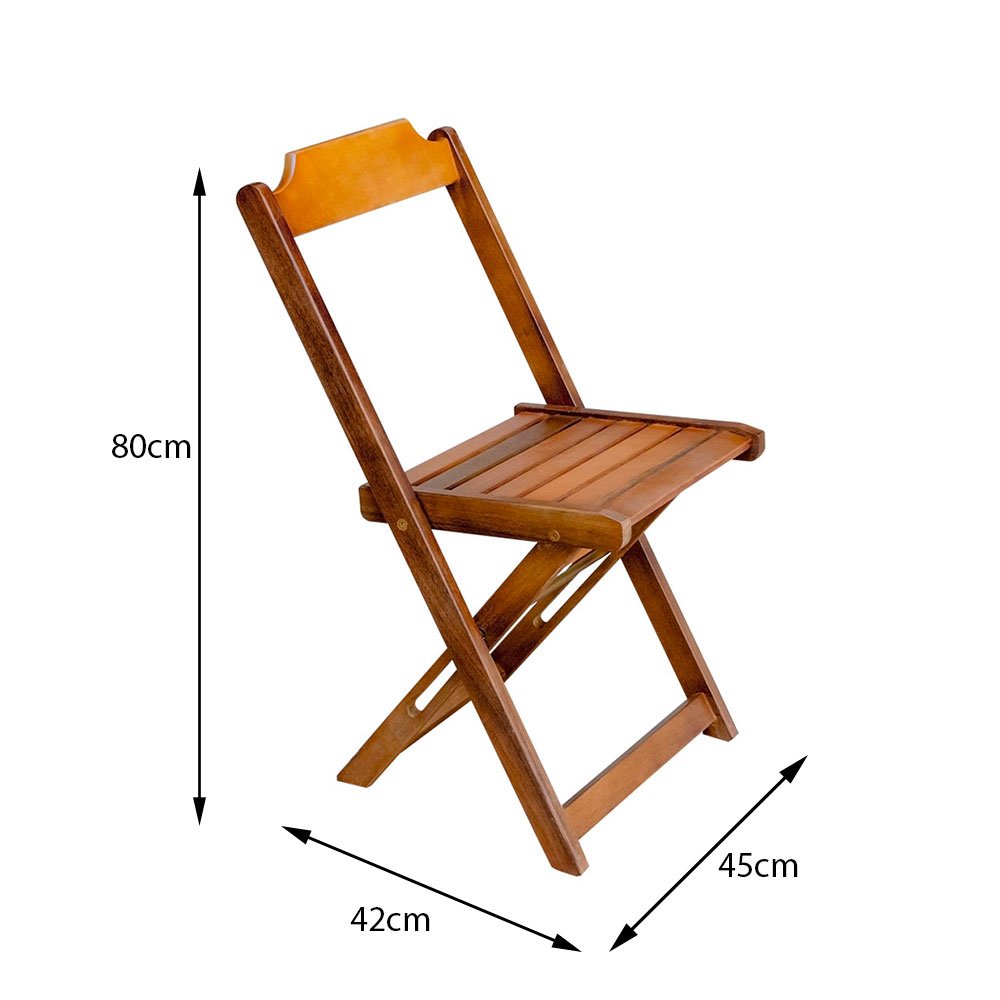 Kit 6 Jogos de Mesa com 4 Cadeiras de Madeira Dobrável 120x70 Ideal para Bar e Restaurante - Mel - 3