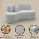 Ver imagem 5 de Sofá Minimalista Orgânico 2 Lugares Sala Bouclé:bouclé Cinza