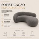 Ver mais imagens de Sofá Zah 210 cm 3 Lugares Luxo Orgânico Curvo Bouclé Premium:Bouclé Cinza Escuro