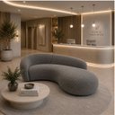 Ver imagem 1 de Sofá Zah 210 cm 3 Lugares Luxo Orgânico Curvo Bouclé Premium:Bouclé Cinza Escuro