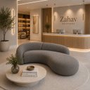 Ver imagem 2 de Sofá Zah 210 cm 3 Lugares Luxo Orgânico Curvo Bouclé Premium:Bouclé Cinza Escuro