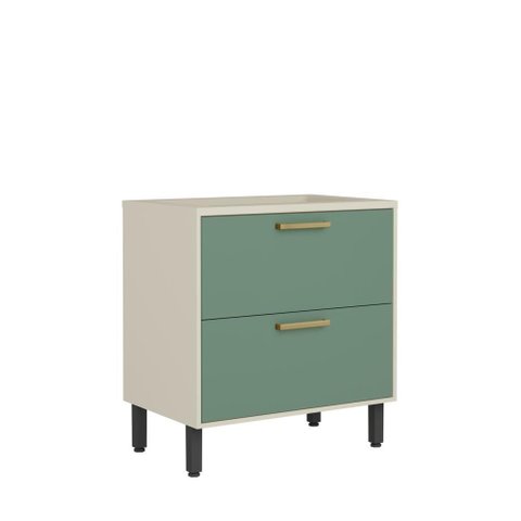 Balcão Cooktop Gavetão e Porta Basculante Verde Bertolini