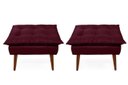 Ver imagem 2 de 2 Poltronas Opala com 2 Puff Bordo Decorativa Confortável para Sala Quarto Recepção Suede Luxo