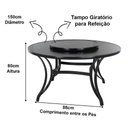 Ver imagem 2 de Mesa Ascoli Tampo Giratório 1,50m em Alumínio para Cozinha, Edícula, , Marrom