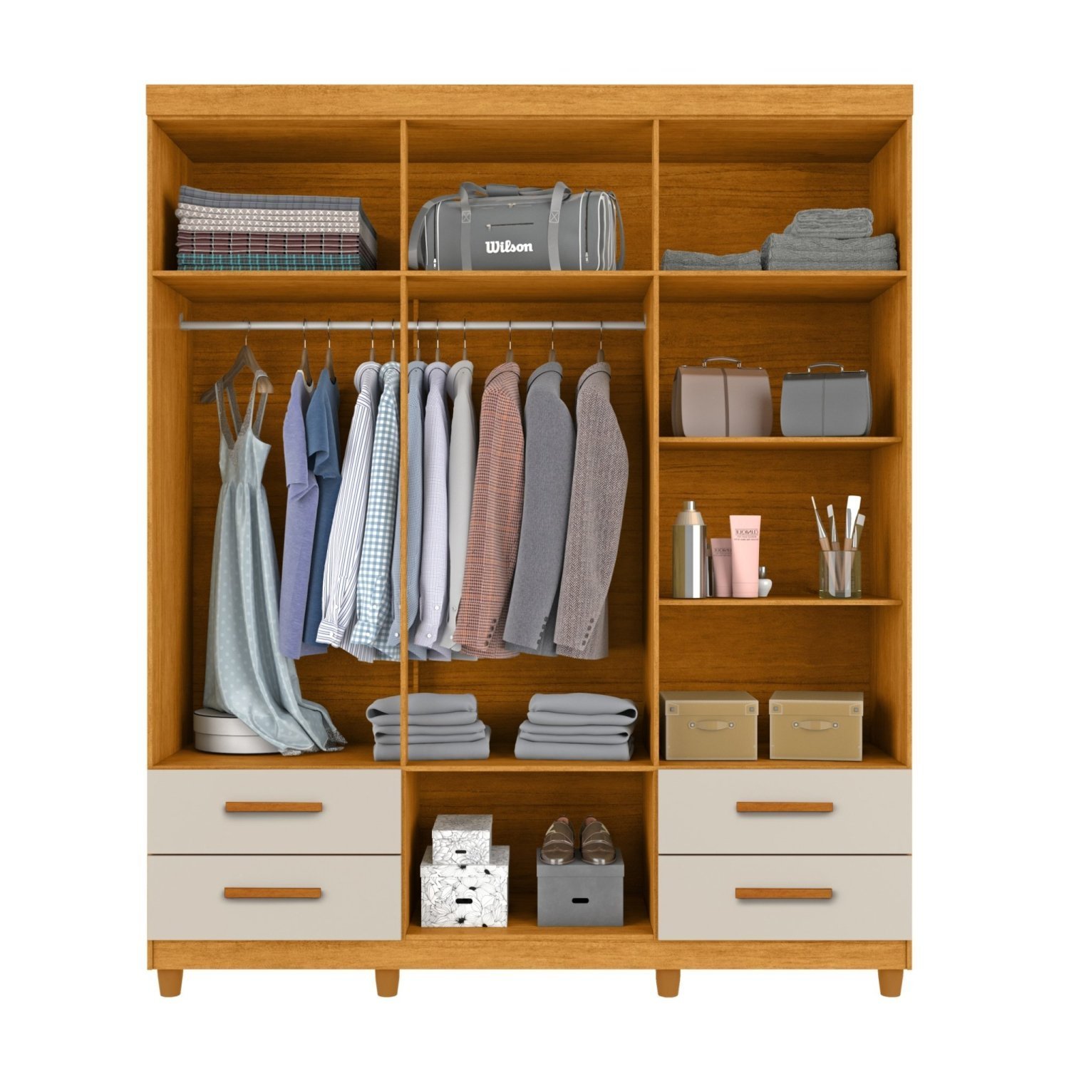Guarda-roupa Casal 6 Portas 4 Gavetas Canadá Plus | MadeiraMadeira
