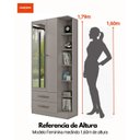 Ver imagem 5 de Guarda-roupa Solteiro 1 Espelho 2 Portas 2 Gavetas e Prateleiras Moju