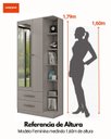 Ver imagem 5 de Guarda-roupa Solteiro 1 Espelho 2 Portas 2 Gavetas e Prateleiras Moju