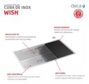 Ver imagem 5 de Cuba de Cozinha em Inox Deca Wish 74 780x440x201 - Cc.620.74.std.inx