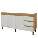 Ver imagem 3 de Balcão Gabinete 159cm Sem Tampo 3 Portas Karen P14 Nature/Off White - Mpozenato