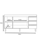 Ver imagem 5 de Balcão Gabinete 159cm Sem Tampo 3 Portas Karen P14 Nature/Off White - Mpozenato