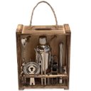 Ver imagem 3 de Kit Coqueteleira Com Acessórios em Aço Inox e Suporte de Parede em Madeira Kit Barman Premium Genuin