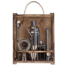 Ver imagem 1 de Kit Coqueteleira Com Acessórios em Aço Inox e Suporte de Parede em Madeira Kit Barman Premium Genuin