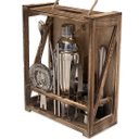 Ver imagem 2 de Kit Coqueteleira Com Acessórios em Aço Inox e Suporte de Parede em Madeira Kit Barman Premium Genuin