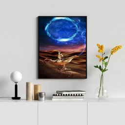 Quadro Decorativo Lâmpada Mágica- Arquétipo 24x18cm - com Vidro:madeira Branca - 1