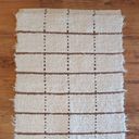 Ver imagem 1 de Tapete Passadeira Algodão Cru Grid Caramelo Peludo 50 X 150