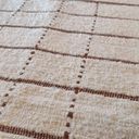 Ver imagem 2 de Tapete Passadeira Algodão Cru Grid Caramelo Peludo 50 X 150