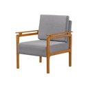 Ver imagem 4 de Kit 2 Poltronas Decor Pés Madeira Maciça Yasmin Linho Cinza