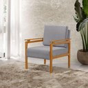 Ver imagem 3 de Kit 2 Poltronas Decor Pés Madeira Maciça Yasmin Linho Cinza