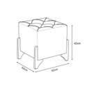 Ver imagem 4 de Kit 2 Puff Monet em Veludo Bege Base em Madeira Maciça