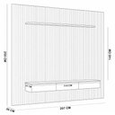 Ver imagem 6 de Painel Ripado para TV 85 pol com Bancada Orgânica e Prateleira LED 297cm Slats L05 Tauari Gris Fosco