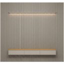Ver imagem 7 de Painel Ripado para TV 85 pol com Bancada Orgânica e Prateleira LED 297cm Slats L05 Tauari Gris Fosco