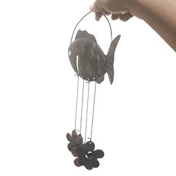 Sino Dos Ventos Peixe Flores Kit 3 Unidades Decoraçao Jardim Varanda Relaxante Enfeite Quintal - 3