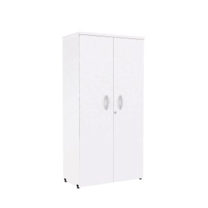 Armário Alto PE25 Pandin 80 cm (largura) em MDP Cor Liso Branco com Duas portas