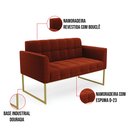 Ver imagem 3 de Sofá Namoradeira 2 Lugares Industrial Dourado Elisa Bouclê Terra D03 - D'Rossi