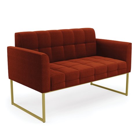 Sofá Namoradeira 2 Lugares Industrial Dourado Elisa Bouclê Terra D03 - D'Rossi