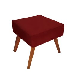 Puff Banqueta Quadrado Livia Suede Vinho - Majú Decor - 2