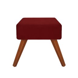 Puff Banqueta Quadrado Livia Suede Vinho - Majú Decor - 1