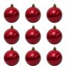 Bolinha de Natal Lisa Perolada C- 9 Peças 6cm- Vermelho- Chibrali Vermelho - 1