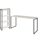 Ver imagem 1 de Kit Escritório Estante Areta 4 Prateleiras com Mesa Industrial Aspen 150cm C01 Snow - Lyam Decor