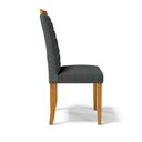 Ver imagem 5 de Kit com 4 Cadeiras Sara Madeira Maciça Estofadas para Mesa de Jantar Linho Chumbo 406
