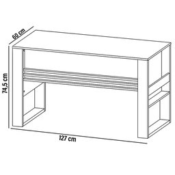 Mesa Para Escritório E Home Office Alani 127 Cm T01 Branco - Lyam Decor - 5 Mesa Para Escritório E Home Office Alani 127 Cm T01 Branco - Lyam Decor - 5